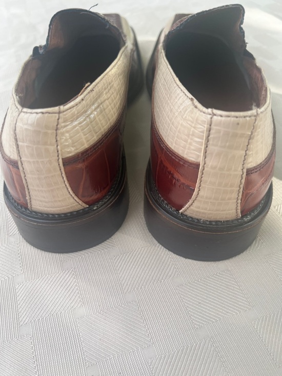 Stacy Adams Brown & Cream Genuine snake and leather upperTexture Slip-On Loafers main image 4